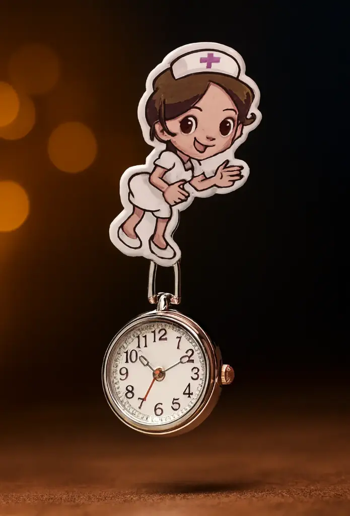 RELOJ de bolsillo, ENFERMERA (CORAZÓN)