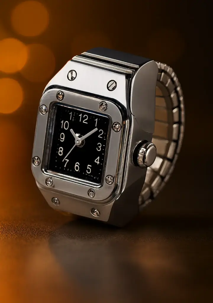 RELOJ anillo rectángulo, para HOMBRE 