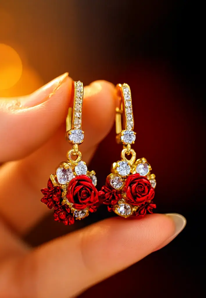 ARETES ARO ROJO